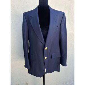 Malibu Clothes Beverly Hills Navy Blue Gold Button Blazer Sport Coat Mens 42R